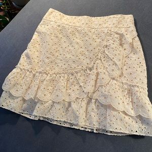 CLASSIC PRETTY PREPPY stunning eyelet lined cotton French miniskirt Sezane 38 💋